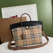 BURBERRY 버버리 소사이어티 빈티지 체크 탑핸들백 스몰 80231241