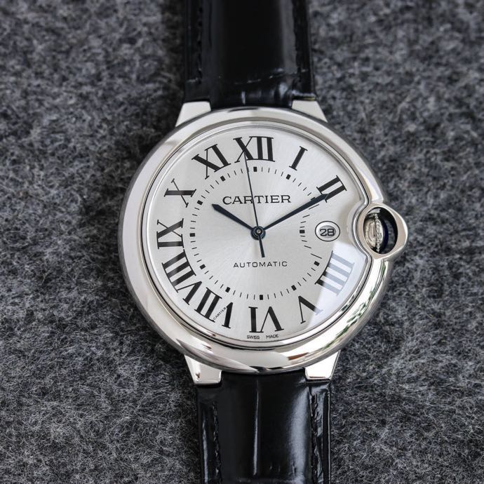 까르띠에 발롱 블루 오토매틱 실버 다이얼 남성용 42mm 시계 4칼라 WSBB0026