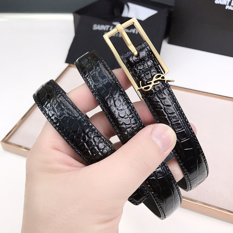 생로랑 카산드르 여성 2CM 벨트 7117902R20J1000