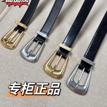 YSL 생로랑 브러쉬드 가죽 폴크 버클 2.5CM 여성벨트 756414AACUU1000