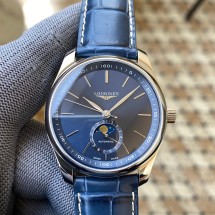 론진 마스터콜렉션 문페이즈 블루 가죽 40mm 시계 L2.909.4.92.0