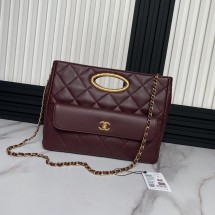 샤넬 24FW 토트백 골드 메탈 핸들 체인 쇼핑백 CC로고 포켓클러치 3컬러 AS5036