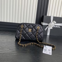 샤넬 24FW 스몰 볼링백 체인 미니백 캐비어 블랙 AS5137
