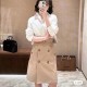 버버리 솔리드 버튼 벨트 디자인 롱 캐주얼 롱스커트 80632101
