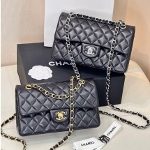 샤넬 클래식 스몰 플랩백 램스킨 & 실버 메탈 블랙 A01113-Y01480-94305