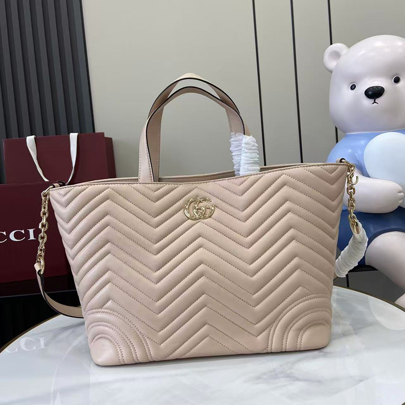 구찌 GG 마몽 미디엄 토트백 살색 847387