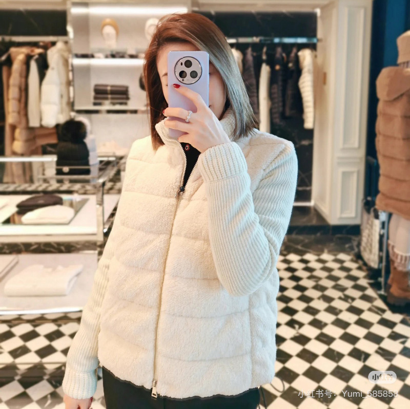몽클레어 여성 패딩 울 테디 가디건 아이보리 K10939B00023M1115034   F