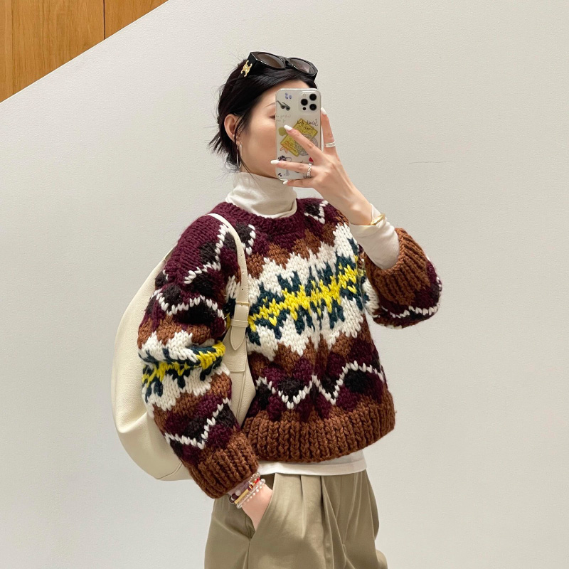 셀린느 FW25 페어 아일 울 크루 넥 스웨터 RY0I30N57  Y