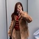 미우미우 코듀로이와 가죽 소재의 스트레이트 재킷 MH2037   Y