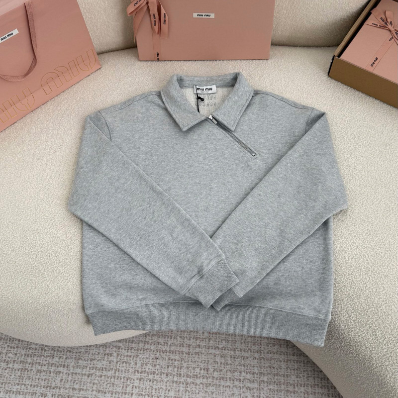 미우미우 코튼 플리스 자켓 Zippered cotton fleece jacket MJLA04  D