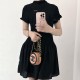미우미우 조젯 미니 드레스 블랙 MF6169  D