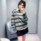 미우미우 스트라이프 로고 패치 스웨트셔츠 MJLA39SOOO  D
