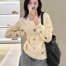 SS26 로에베 자수 FUTURIST CAT 스웨터 S359Y14KIH  D